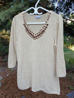 Jana Petite Beaded Knitted Sweater Large